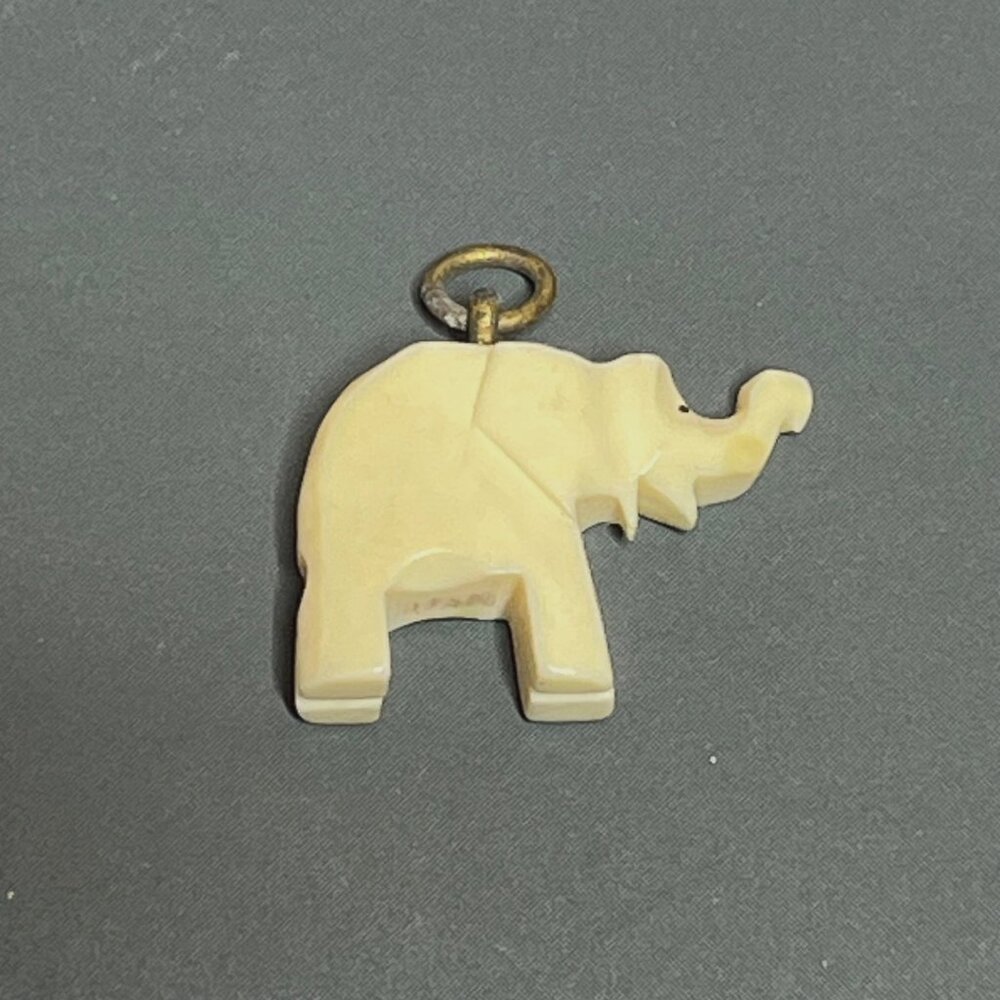 Vintage Miniature Elephant Charm Pendant Celluloid Cracker Jack Prize